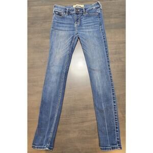 Hollister Jeans Size 0S W24 L28 Women's Super Skinny Low Rise Medium Wash Blue